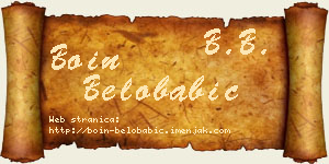 Boin Belobabić vizit kartica